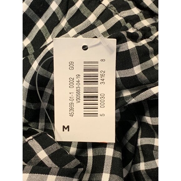 Old Navy Women Dress Size Medium M Black White Check Shift Flutter Keyhole New - Picture 7 of 8